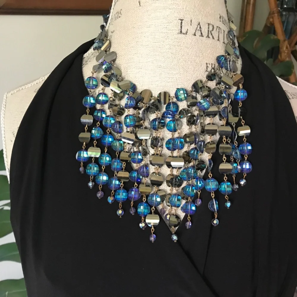 Swarovski Pageant-Worthy Cascade Necklace of Scarce Wisteria Pagoda Crys…